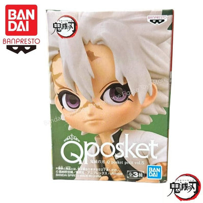 Em estoque Bandai Banpresto Original Demon Slayer Qposket Petit Rengoku Sanemi Gyomei Boneco Novo Lacrado Action Figure Garage