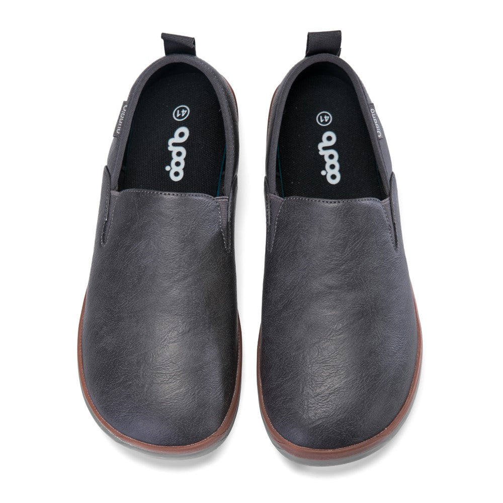 Oiaano  Wide Toe Men Minimalist Shoes  Comfortable Sneakers Leather Casual Shoes Black Slip On Leisure Loafers  Drive  Office