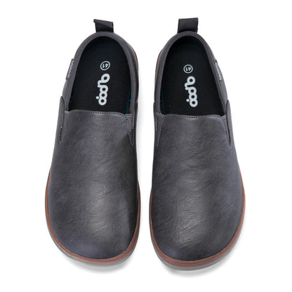 Oiaano  Wide Toe Men Minimalist Shoes  Comfortable Sneakers Leather Casual Shoes Black Slip On Leisure Loafers  Drive  Office