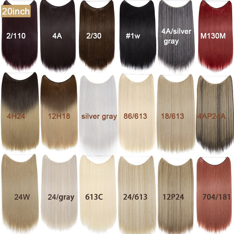 BENEHAIR Cabelo Sintético com Fio Invisível Sem Clipes Extensões de Cabelo Linha Secreta de Pesca Apliques de Cabelo Falso Para Mulheres