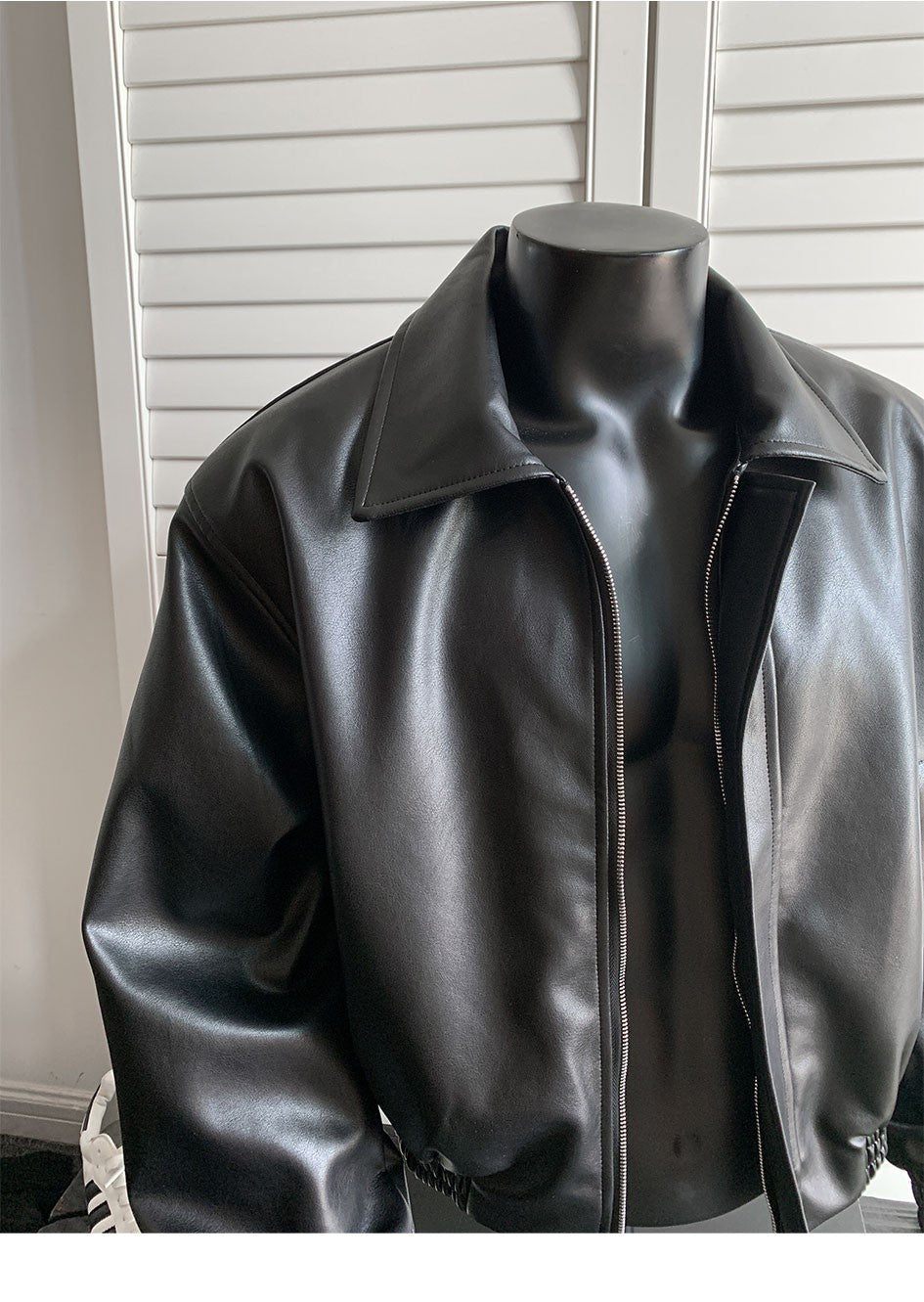 chaquetas sin manga cuerina Loose short leather jacket Shoulder pad coat American retro leather jacket for men