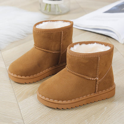 Children Snow Boots for Boys Girls Little Toddler Kids Thermal Boots Ankle Warm Classic Suede Flock Fabric Fashion Autumn Winter