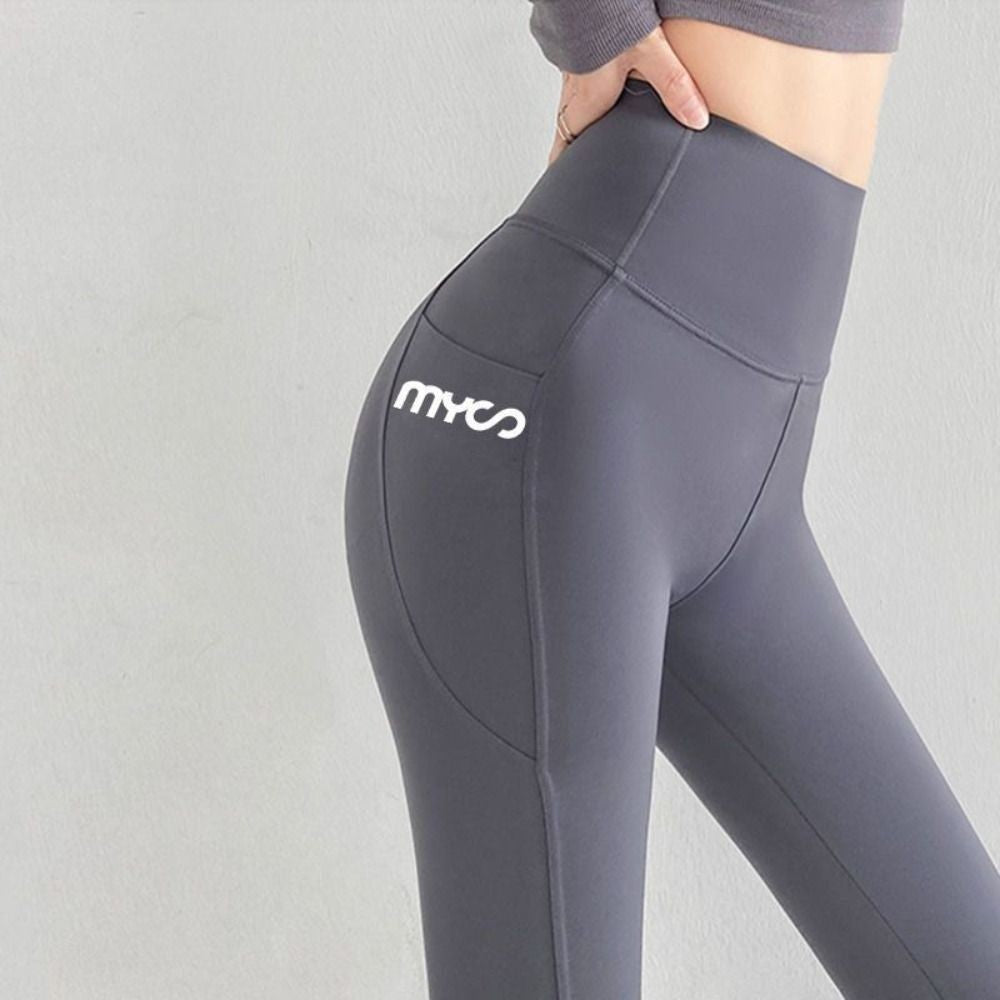 Soft High Waist Women Leggings with Pocket Tight Seamless Jogging Women's Capri Pants Peach Butt Elastic Running