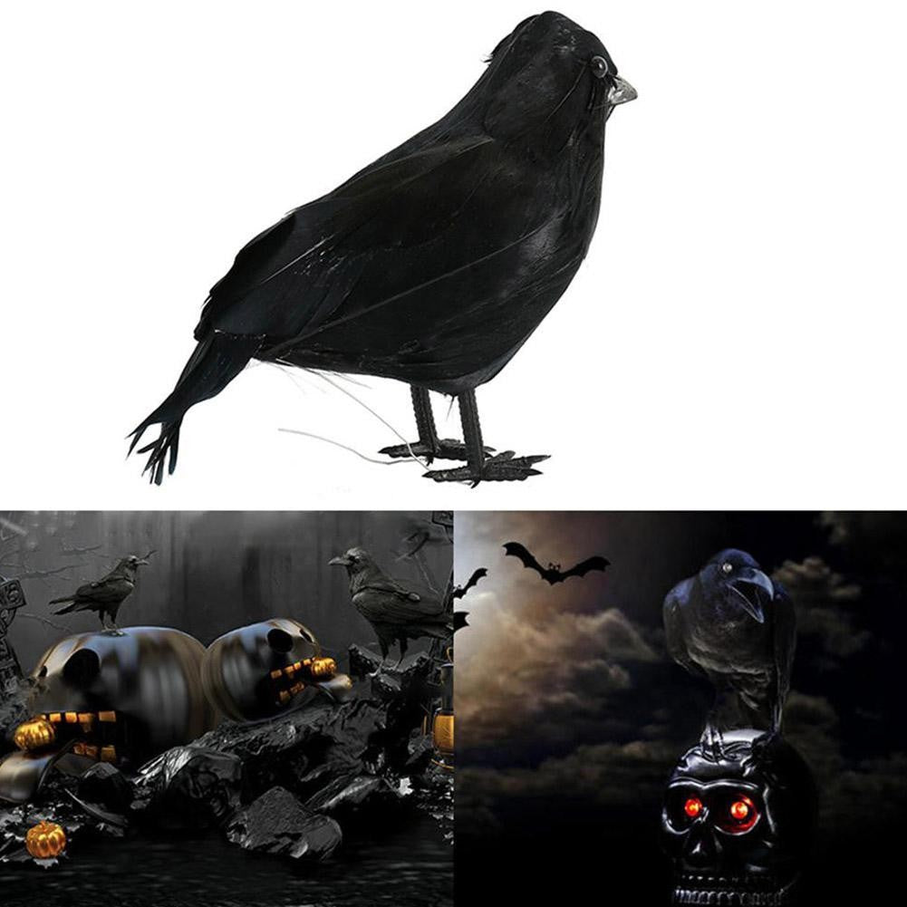 Simulação de Corvo Preto de Halloween Corvo Preto de Halloween Adereços de Corvo Simulação Pássaro Falso Festival Fantasma Decoração de Halloween Brinquedos Assustadores