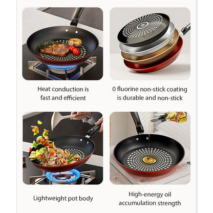 Nova Panela Antiaderente de Cristal Diamante Panela Fritura Multifuncional de Ferro Fácil de Limpar Utensílio de Cozinha Fogão a Gás e Indução