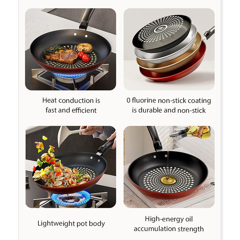 Nova Panela Antiaderente de Cristal Diamante Panela Fritura Multifuncional de Ferro Fácil de Limpar Utensílio de Cozinha Fogão a Gás e Indução