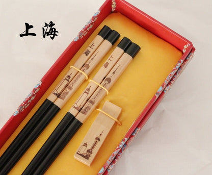 Hashis de madeira 2 pares com descanso características chinesas China Affairs apresenta melhor presente pauzinhos lembrança