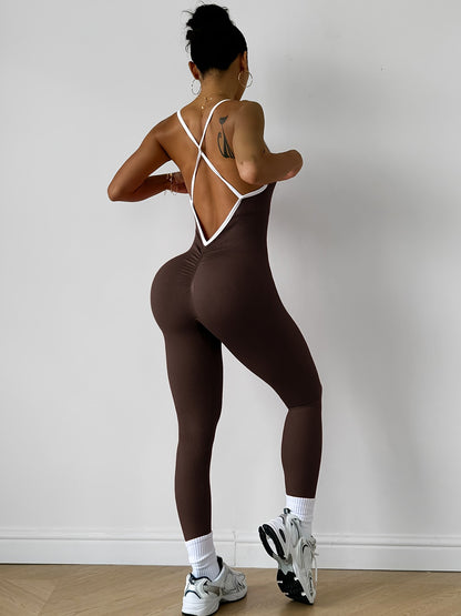 CZGUKE  Girls Pink Sports Jumpsuit Running One Piece Bodysuit Workout Rompers Women Overalls Sportswear Gym Fitness Yoga Suit