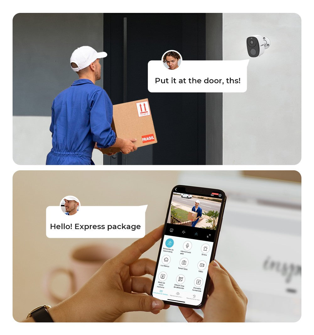 H.VIEW PIR Battery Powered Camera Wireless Outdoor, 2K 3MP WiFi Security Camera with Spotlight Siren, 2-Way Audio, Waterproof