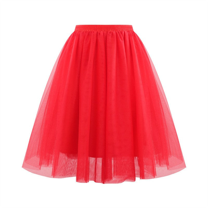 New Women's Tulle Skirt 50s Rockabilly Petticoat Tutu Underskirt Retro Ballet Dance Skirt 3-Layer Tulle Ballet Carnival Costume
