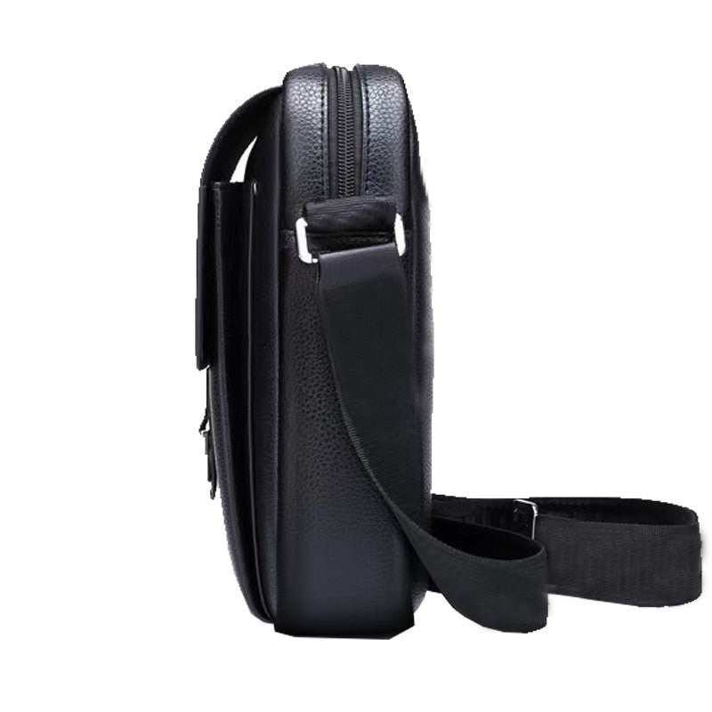 Men's Multi-Color Leather Crossbody Bag, Versatile Casual, Multi-Compartment, Daily Commuting, Stylish & Practical