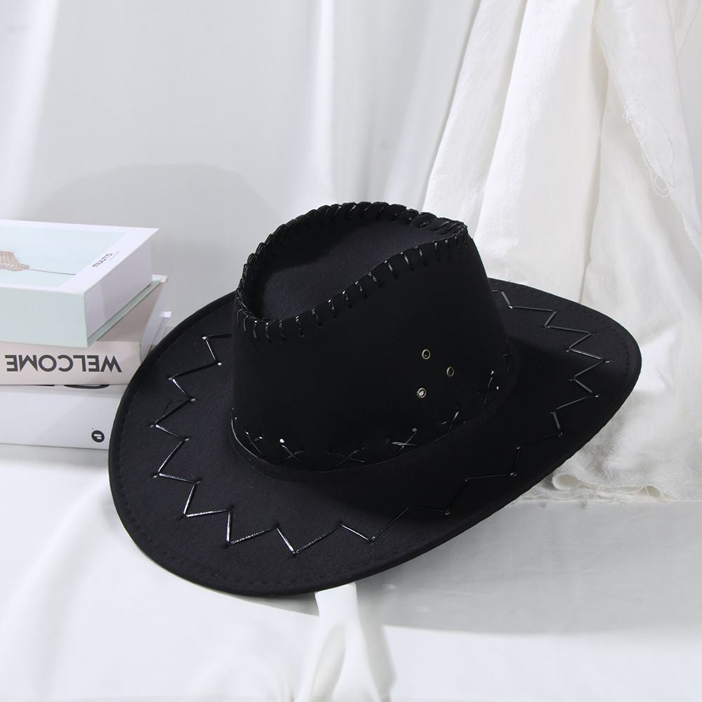 Accessories Western Style Panama Jazz Hat Wide Brim Suede Cowboy Hat Felt Fedora Hat