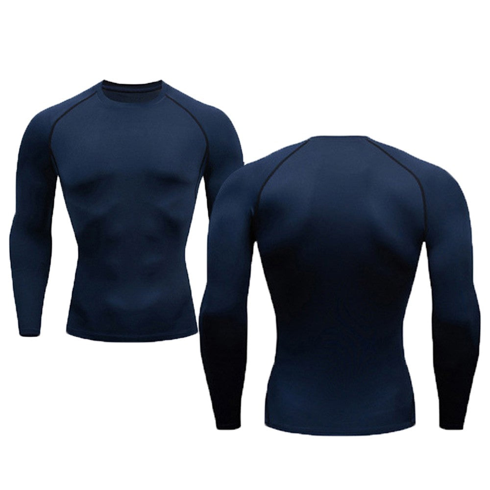 Thermal Man Underwear Set Soild Color Compression T Shirt Leggings Yoga Sets Fitness Sports Suits Men Clothing Gym Running Kit