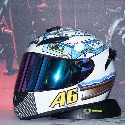 Capacete de Motocicleta Fechado Masculino Feminino DOT Inverno Segurança Antiembaçante Impermeável Pilotagem Moto Capacete Motocross