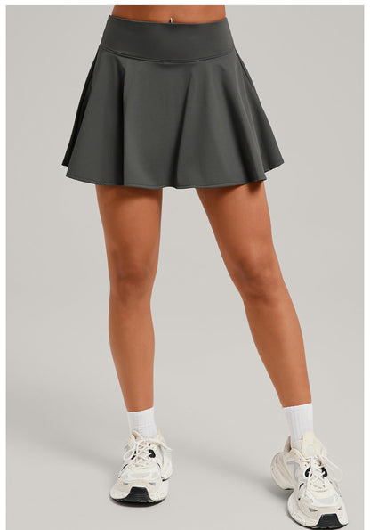 Women's Sports High Waisted Short Skirt Comfortable Breathable Belt Safety Pants and Pocket Tennis Workout Yoga Golf Mini Skirt