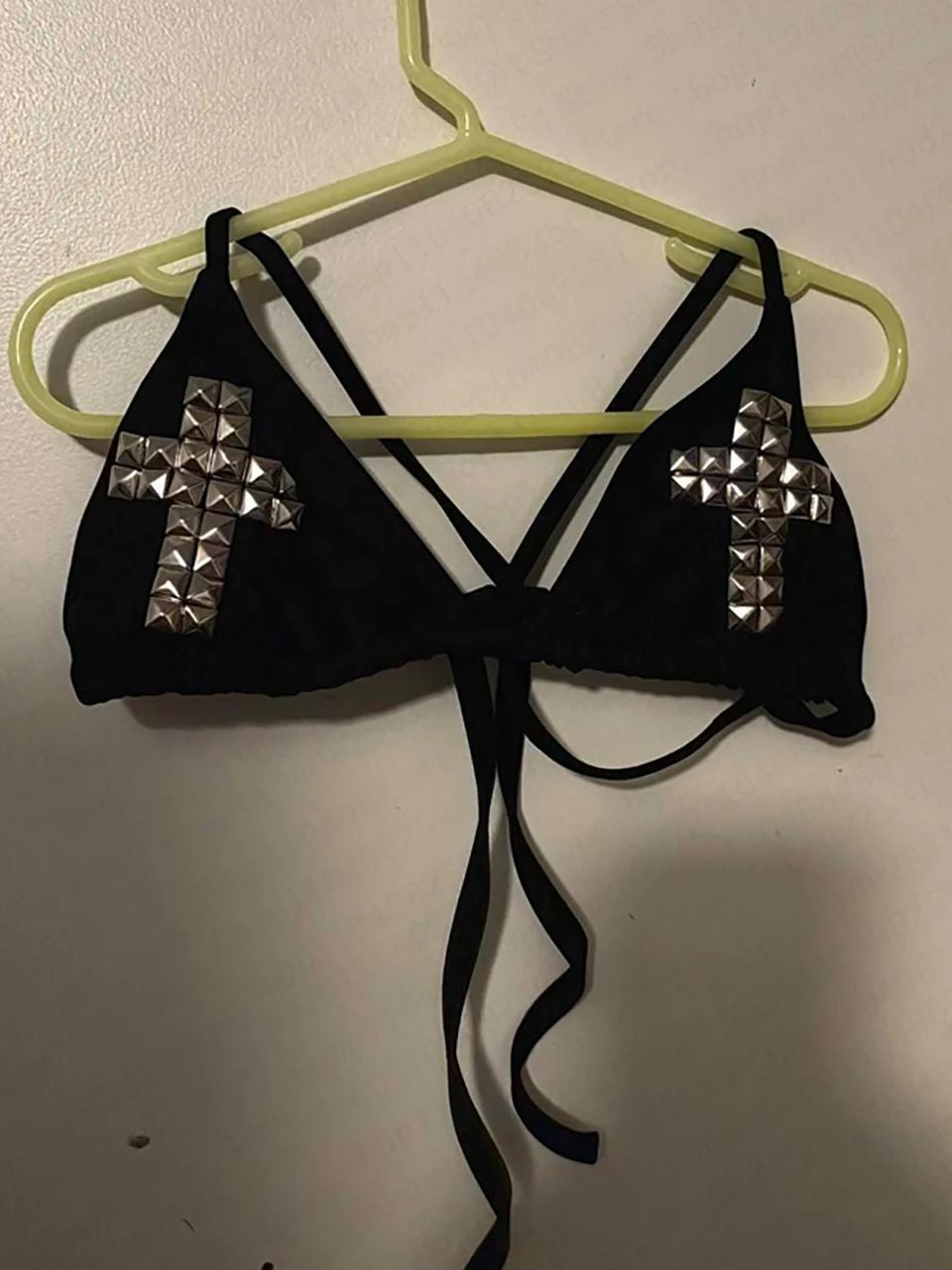 Retro 2000s female punk new beach swimsuit Gothic fashion hot brick print Grunge swimsuit bikini Y2K swimsuit tie emo girl spicy