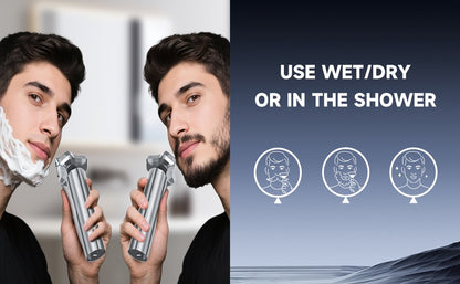 Electric Razor for Men Electric Shaver 3 Blade Rotary Shaving Machine Kit with Replacement Brush Trimmer Head