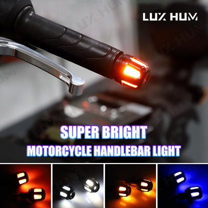 Luz estroboscópica de guidão de motocicleta, luz indicadora de LED de alto brilho, luz de seta para scooter 12V, lâmpada de advertência lateral à prova d'água
