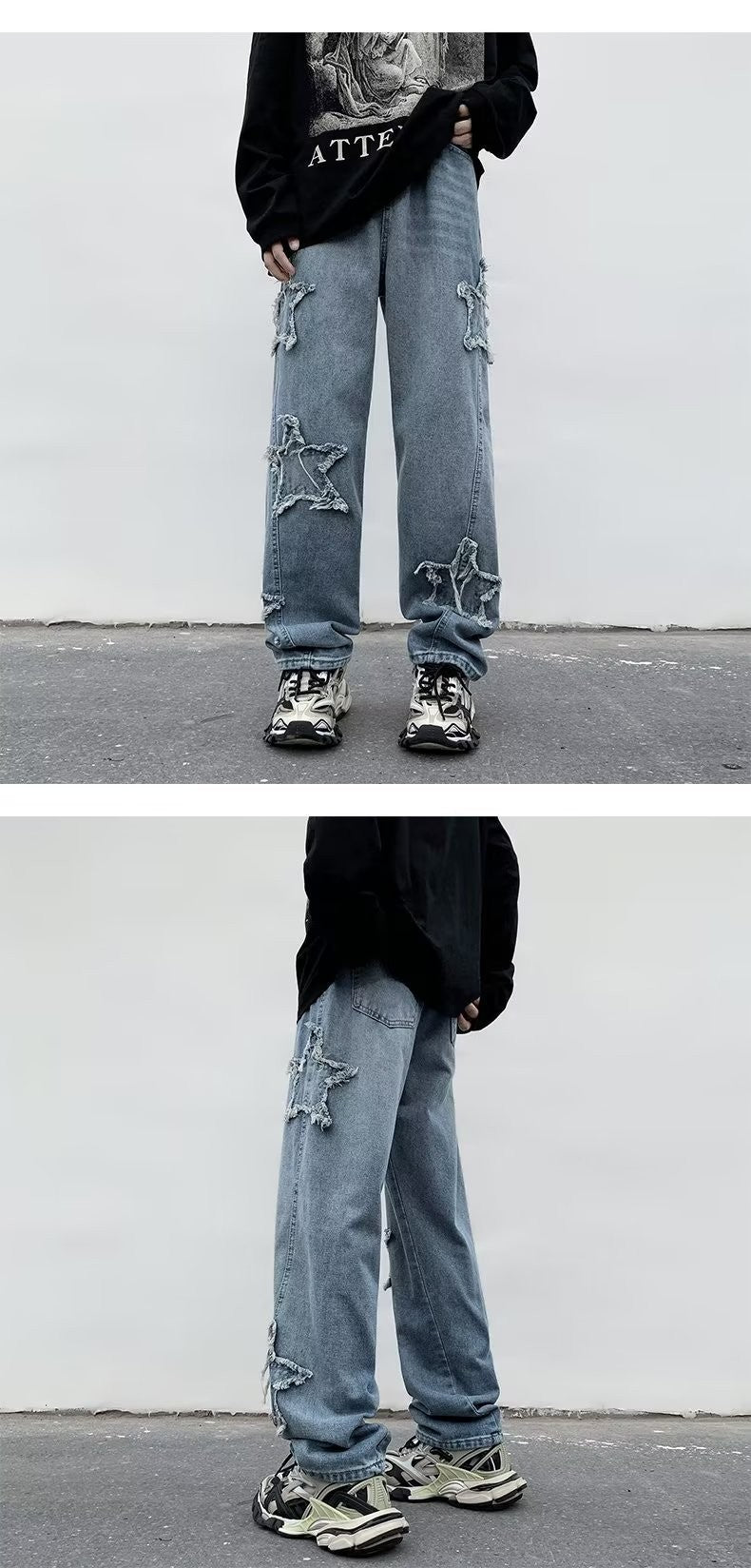 2025 Novas Estrelas da Moda Toalha Bordada Calças Jeans Marrons Masculinas Roupa Y2K Calças Retas Hip Hop de Algodão Pantalon Homme