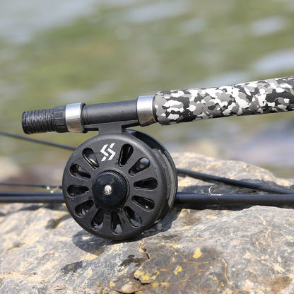 Sougayilang 5# Fly Fishing Rod Combo Super Light Portable Carbon Fiber Trout Rod Starter Package Fly Fishing Kit Fishing Tackle
