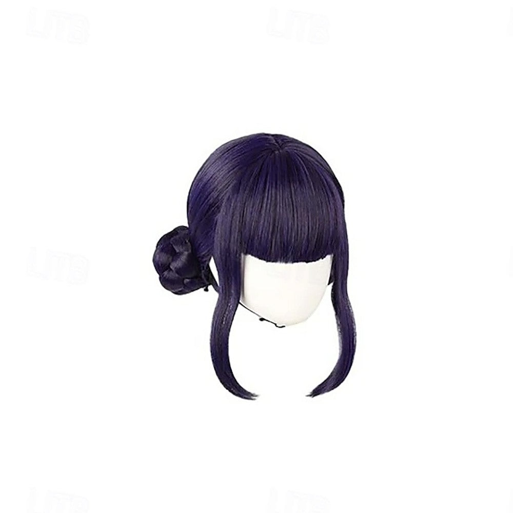 Synthetic Hair Wigs Dark Purple  Costume  Cosplay Wig Anime Wigs Medium Straight Hair Accessory for Holloween