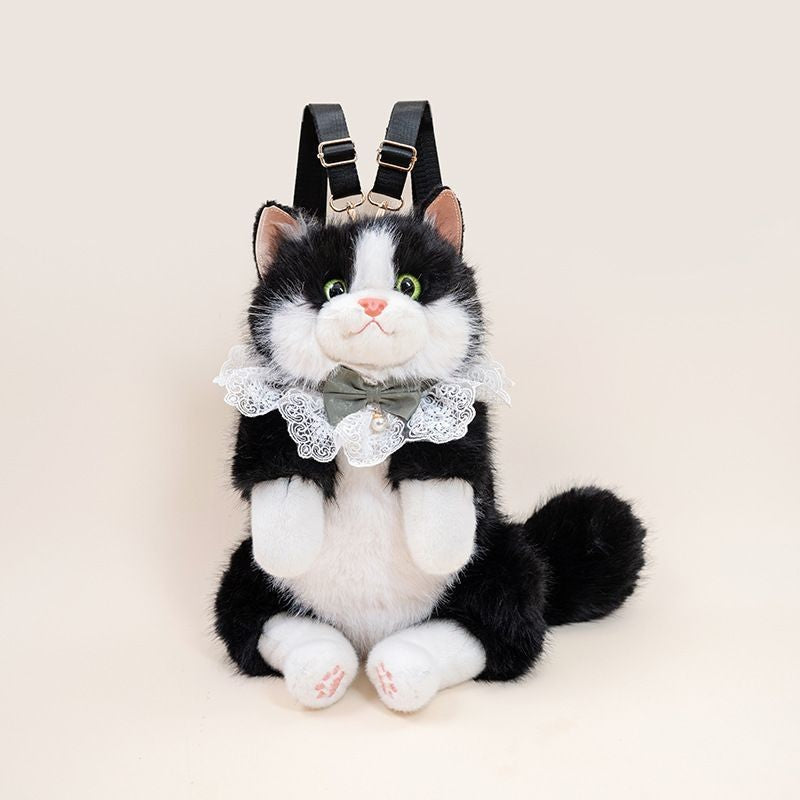 Mochila Nova e Fofa Realista de Ragdoll Feminina, Boneca de Pelúcia de Gato, Mochila Pequena de Lolita, Desenho Animado, Personalidade, Mochilas Chiques para Mulheres