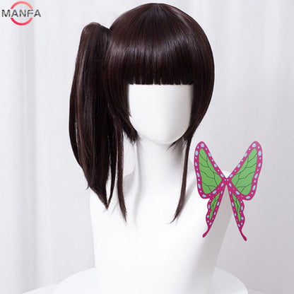 High Quality Shinobu Kochou Kanae Kanawo Tsuyuri Kanao Cosplay Wig Heat Resistant Synthetic Hair Anime Role Play Wigs + Wig Cap
