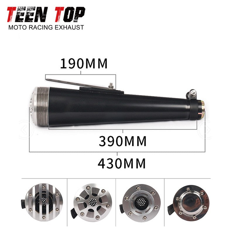 38 40 42 45MM Retro Motorcycle Exhaust Pipe For Harley Honda 125CC 250CC Exhaust Muffler 430mm Punk Racing Tailpipe Escape Moto