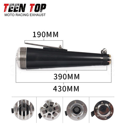 38 40 42 45MM Retro Motorcycle Exhaust Pipe For Harley Honda 125CC 250CC Exhaust Muffler 430mm Punk Racing Tailpipe Escape Moto