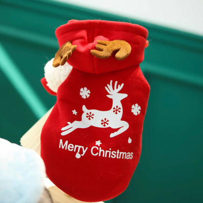 Roupa de Cachorro Pet Inverno Quente Algodão Fleece Moletom Filhote de Cervo Natal Cães Grandes Golden Retriever Labrador