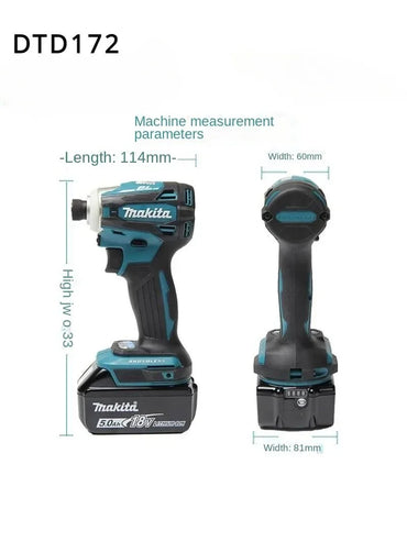 2025 Makita DTD172 Cordless Impact Driver 18V LXT BL Brushless Motor 180 N·M Power Tools Electric Drill for Wood Bolt T-Mode