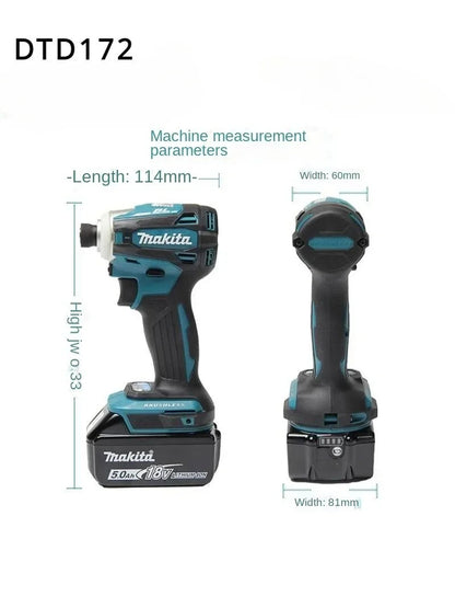 2025 Parafusadeira de Impacto a Bateria Makita DTD172 18V LXT BL Motor sem Escovas 180 N·M Ferramentas Elétricas Furadeira para Madeira Parafuso T-Mode