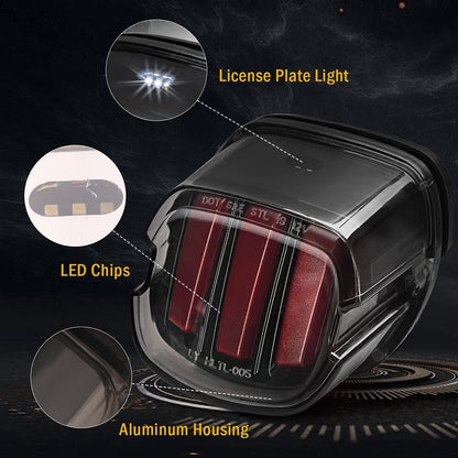 Luz de freio traseira LED para motocicleta DOT, pisca-pisca para Harley Sportster Dyna Fatboy Softail Touring Road Glide Road King