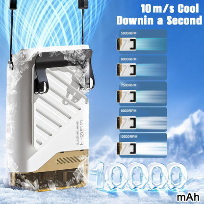 Portable Waist Fan with Belt Clip Light Mute Five Hole New Neck Hanging Fan Suitable for Outdoor Travel of Office Desk