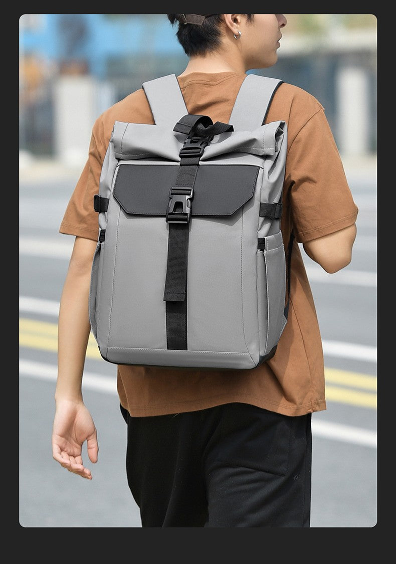 Men's Backpack Roll Top Bag Waterproof Laptop Compartment for Work Travel School Bag Hiking Bookbag Mens Gifts