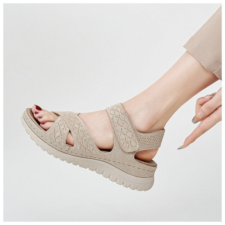 Low Sandals Woman Leather Shoes Summer Heels Large Size Low-heeled Girls Sports Big Comfort Fashion Clogs 2024 Slides Scandals