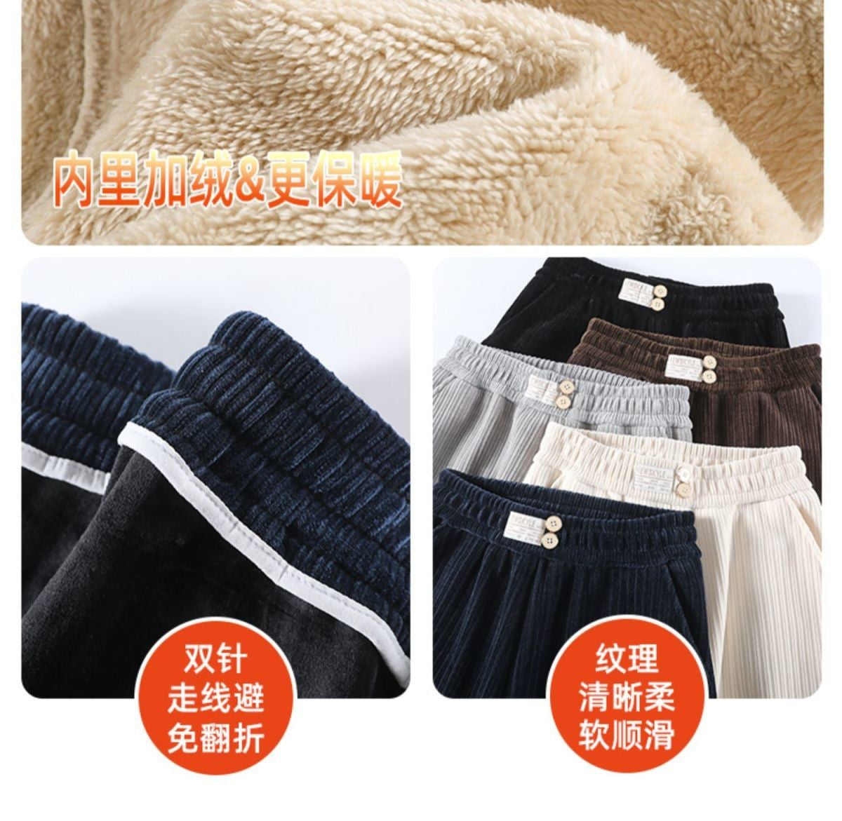 Pants Women Thickened Lamb Fleece Wide Leg Pants Plus Velvet Women's Autumn Winter Fashion Loose Pants Cashmere Casual Pants