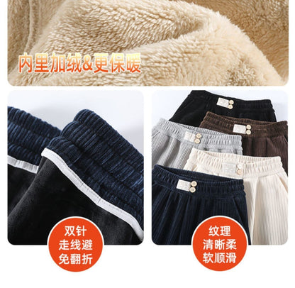 Pants Women Thickened Lamb Fleece Wide Leg Pants Plus Velvet Women's Autumn Winter Fashion Loose Pants Cashmere Casual Pants