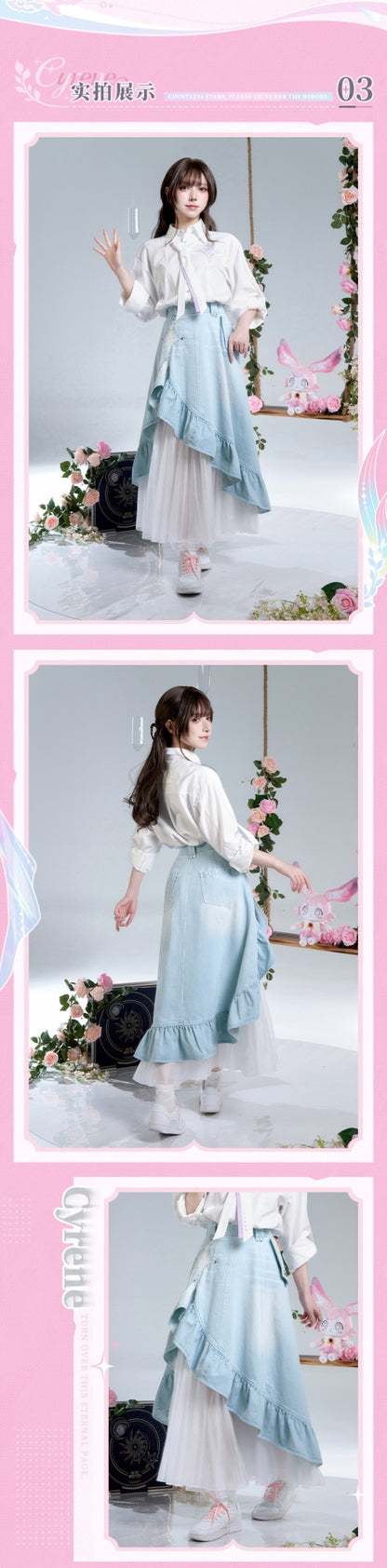 [Genuine] Game Honkai Impact Cyrene Cosplay Theme Impression Series Cowboy Skirt Anime Character Size XS-XL Halloween Costume