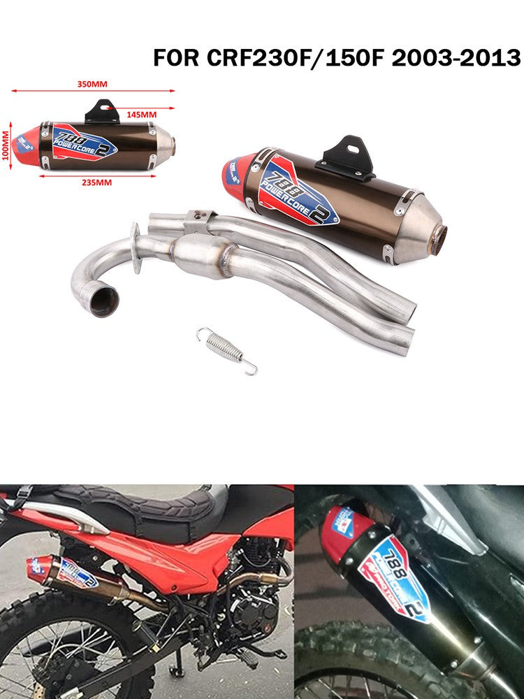 Motorcycle pipe Middle&Rear Exhaust Muffler Pipe motorcycle accessories low price For CRF230F CRF150F 2003-2013 Dirt pit bike