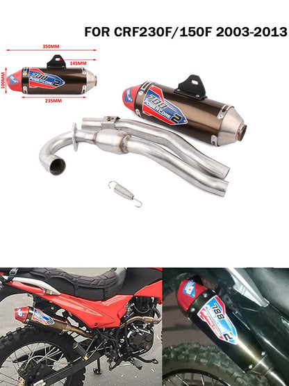 Motorcycle pipe Middle&Rear Exhaust Muffler Pipe motorcycle accessories low price For CRF230F CRF150F 2003-2013 Dirt pit bike