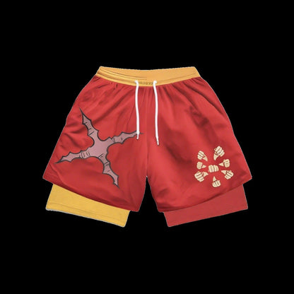 New Gym Double-layer 2-in-1 Men's Sports Shorts with Sweat Absorption Quick Drying Breathable Outdoor Running Fitness Shorts