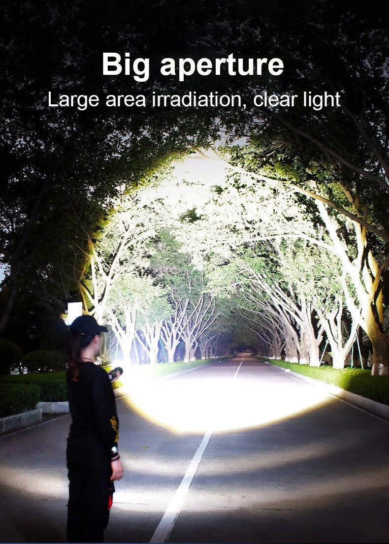 10000mAh High Power LED Flashlight Long Range 5000M Rechargeable Tactical Torch Ultra Powerful Outdoor Hand Lamp Camping Lantern