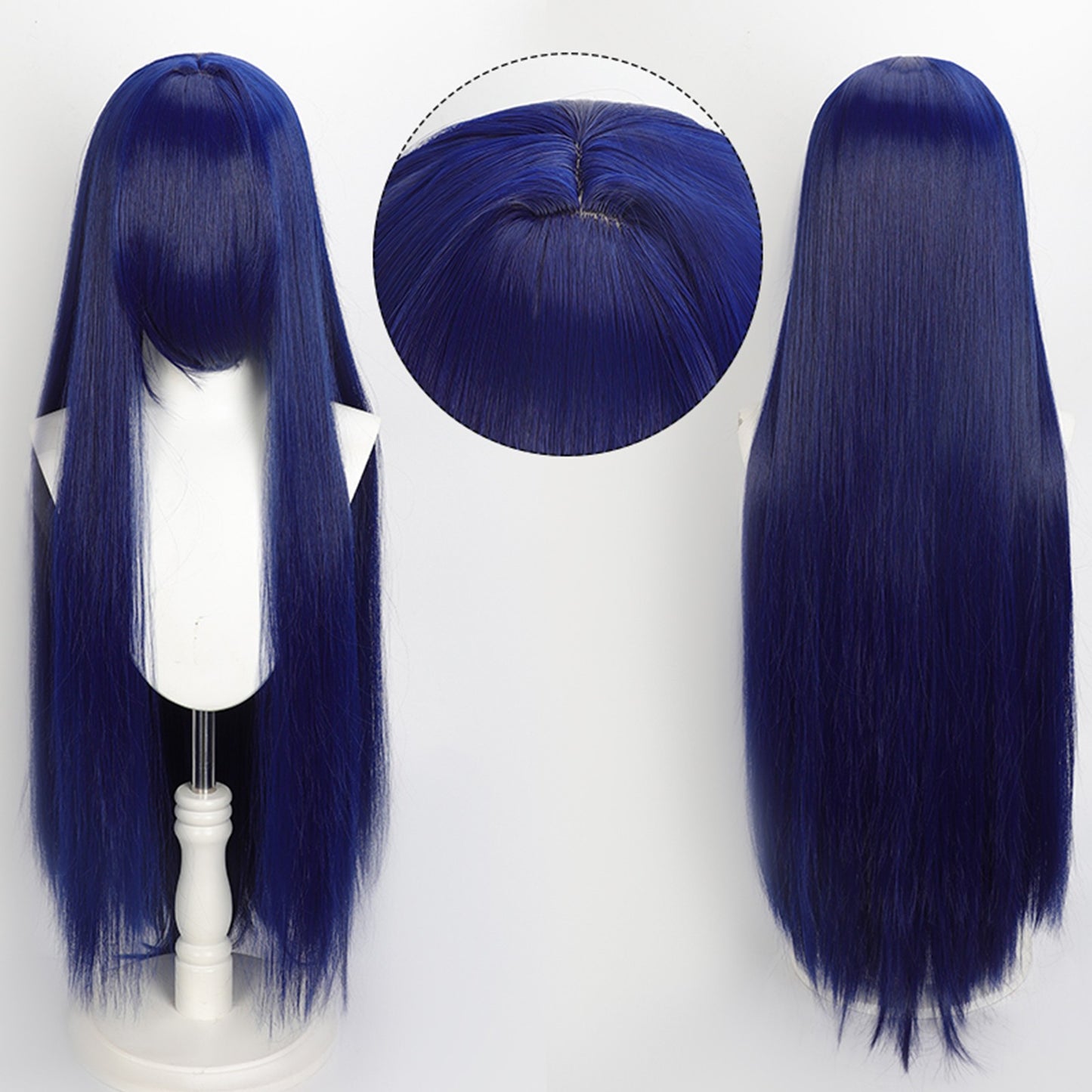 Peruca Colorida de 100cm Longa Lisa Cosplay Anime Fantasia Festa Perucas Sintéticas Resistentes ao Calor