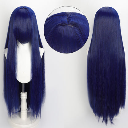 Peruca Colorida de 100cm Longa Lisa Cosplay Anime Fantasia Festa Perucas Sintéticas Resistentes ao Calor