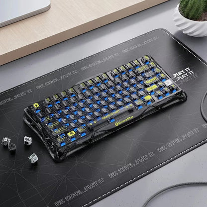 Teclado Mecânico Gravastar K1 Sem Fio Bluetooth em Liga de Alumínio Tri-Modo RGB Acessórios de PC para Jogos E-sports