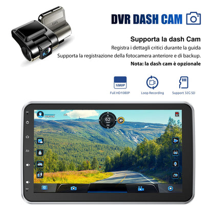 ESSGOO 10.1 Inch 4+64GB Rotatable IPS Touchscreen Single 1 DIN Car Stereo Wireless Apple Carplay Android Auto FM Bluetooth GPS