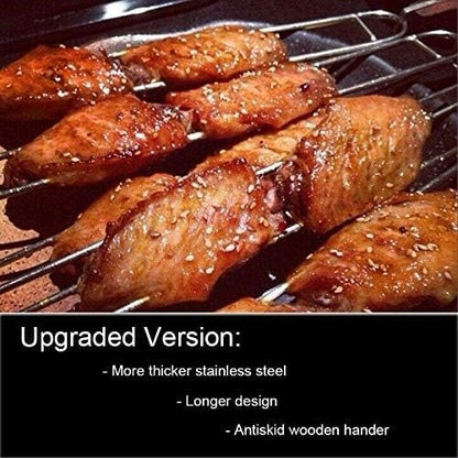 5pcs/10pcs/20pcs Stainless Steel U-Shaped Barbecue Brazing Fork Needle Grilling Skewers Double Prong BBQ Tools BBQgrill outdoor