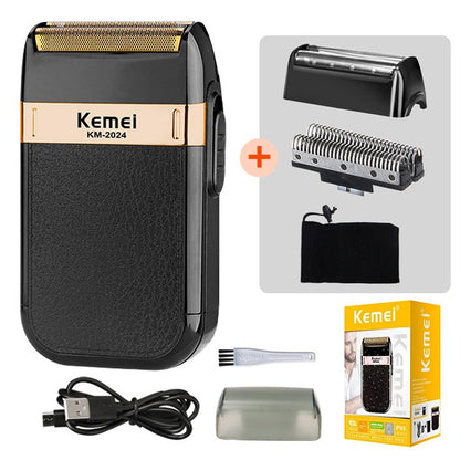 Kemei Electric Shaver for Men Waterproof Twin Blade Reciprocating Cordless Razor USB Rechargeable Shaving Machine Barber Trimmer