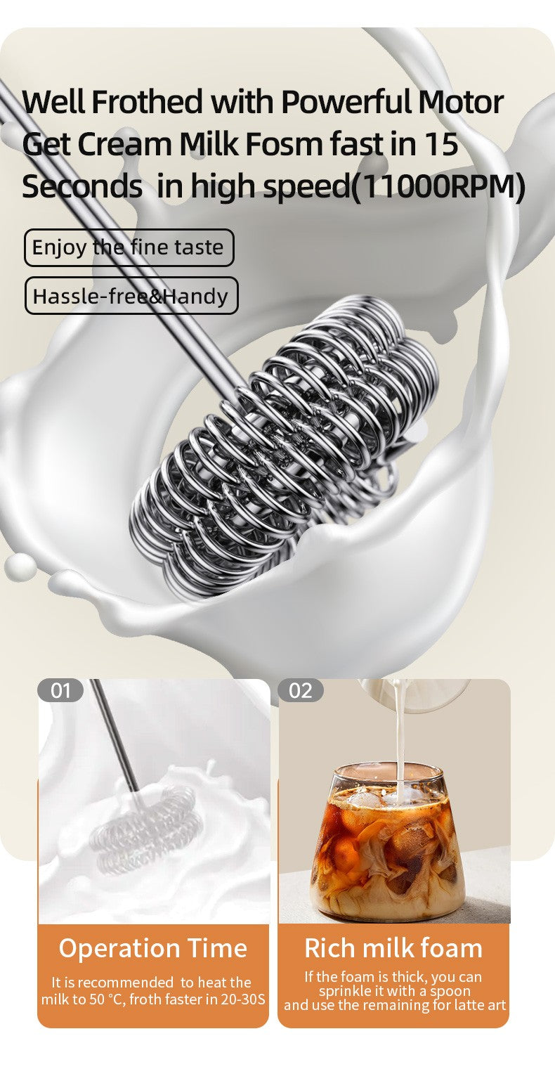 Espumadores de Leite Sem Fio Recarregável USB Elétrico 3 Velocidades Mini Liquidificador Portátil Batedor de Café para Ferramentas de Cozinha